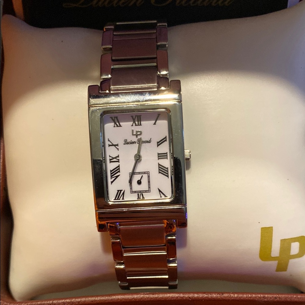 Lucien Piccard Rectangular Silver Watch